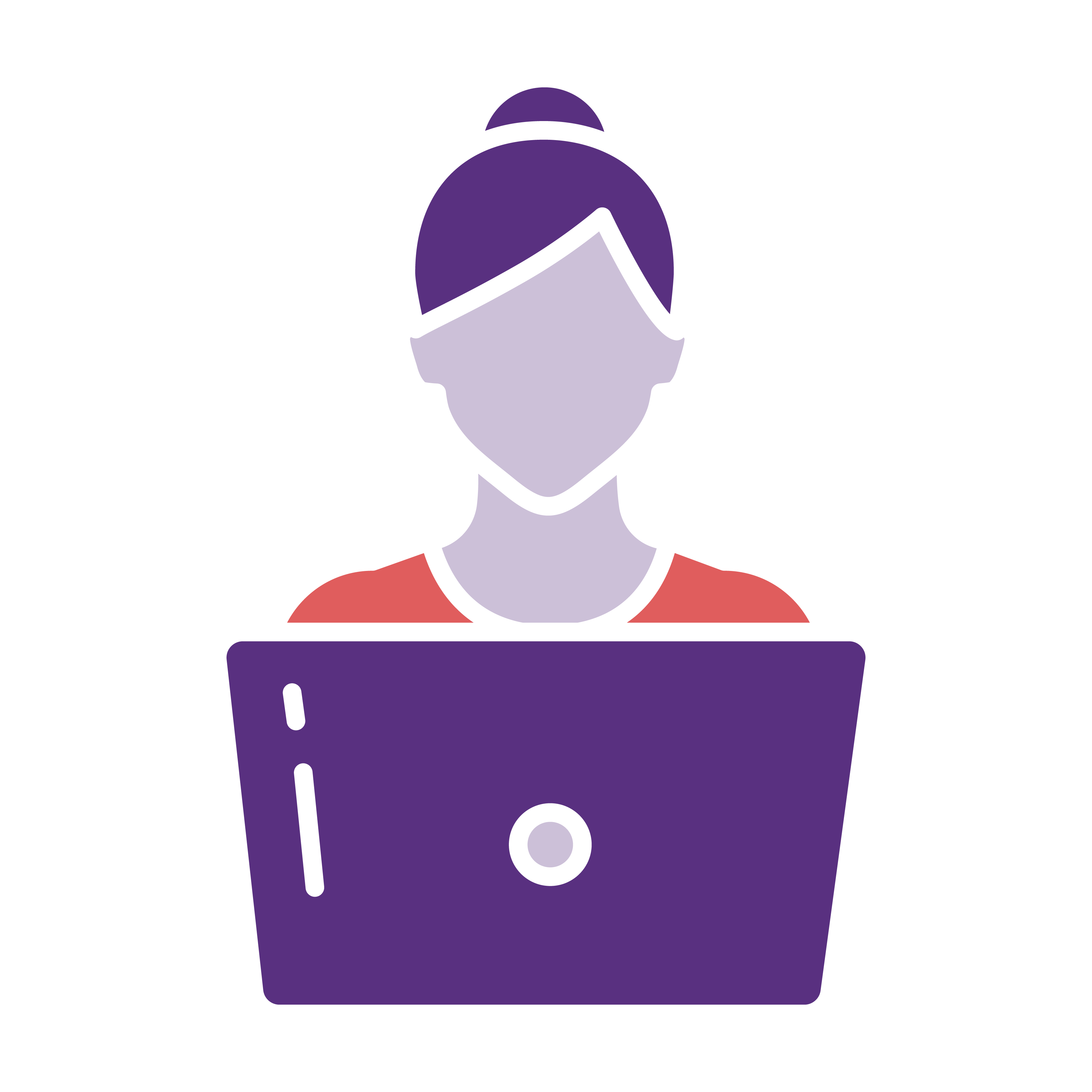 Woman with laptop icon