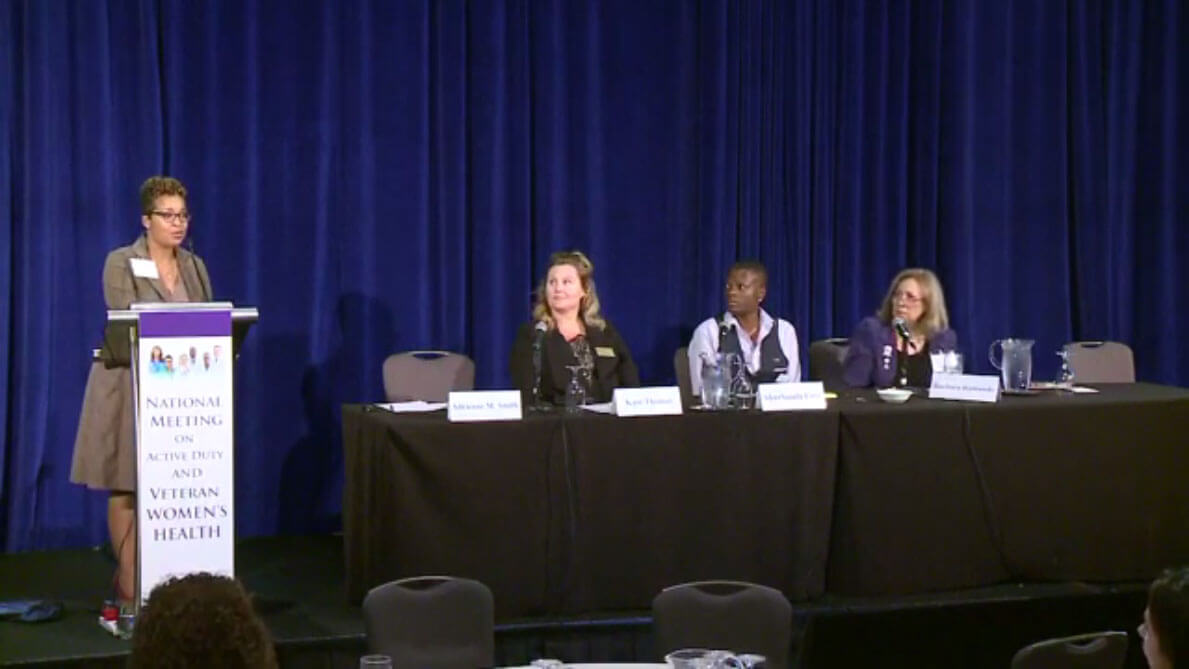 Panelists speaking at the National Meeting on Active Duty and Veteran Women's Health