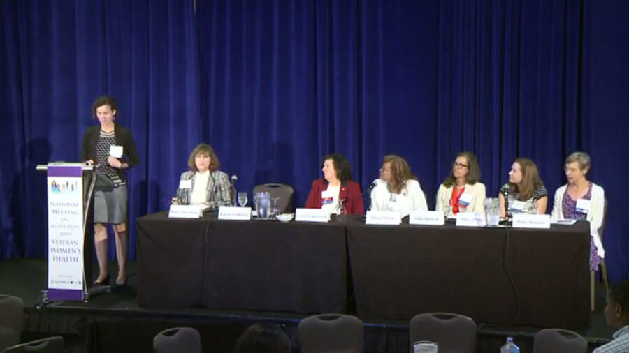 Dr. Karen Goldstein addresses the meeting attendees